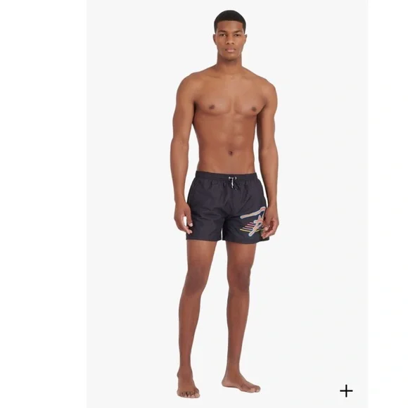 BALMAIN**Black Logo Men Swim Trunks**Med. $580 - Picture 3 of 10